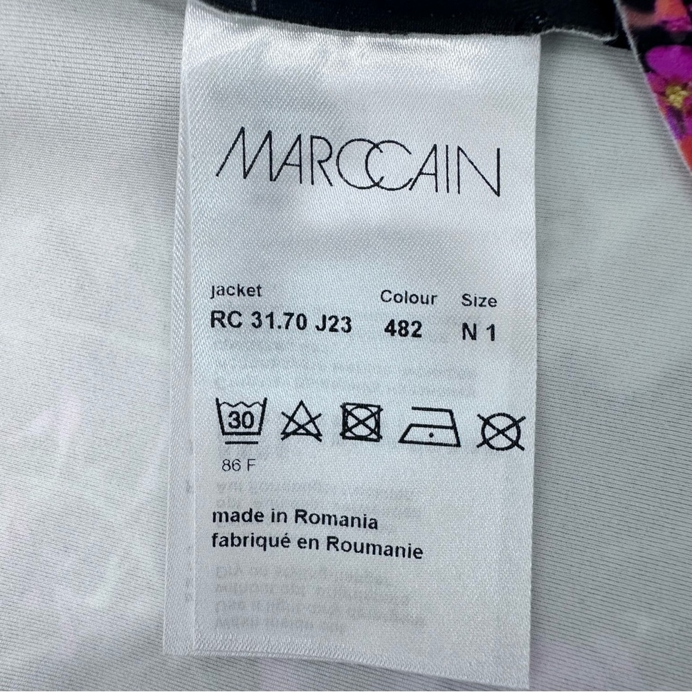 Marc Cain Floral Print Jacket N1 (US 2/XS) Black Pink Flowers Luxury EU Designer - Picture 4 of 9